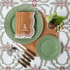Sage Basketweave Starter Plates (Set of 4)