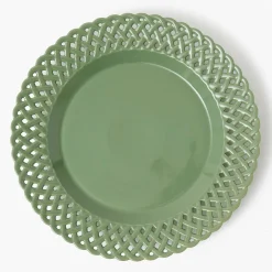 Sage Basketweave Starter Plates (Set of 4)