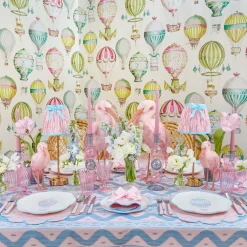 Sarah Pink & Blue Hot Air Balloon Embroidered Napkins (Set of 4)