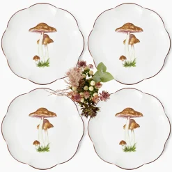 Scalloped Mushroom Dinner Plates (Set of 4)