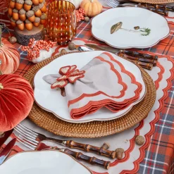 Scalloped Mushroom Dinner & Starter Plates (Set of 8)