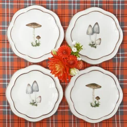 Scalloped Mushroom Dinner & Starter Plates (Set of 8)