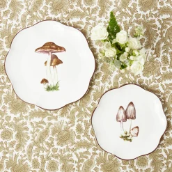 Scalloped Mushroom Dinner & Starter Plates (Set of 8)