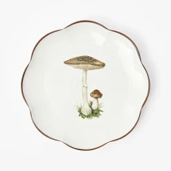 Scalloped Mushroom Starter Plate (Brown)