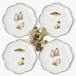 Scalloped Mushroom Starter Plates (Set of 4)
