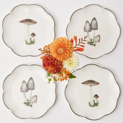 Scalloped Mushroom Starter Plates (Set of 4)