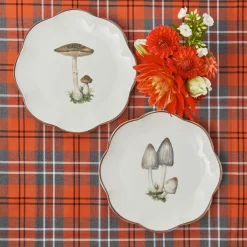 Scalloped Mushroom Starter Plates (Set of 4)