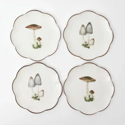 Scalloped Mushroom Starter Plates (Set of 4)