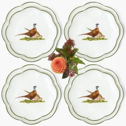 Scalloped Pheasant Dinner & Starter Plates (Set of 8)