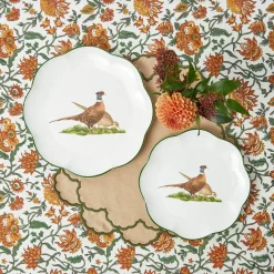 Scalloped Pheasant Dinner & Starter Plates (Set of 8)