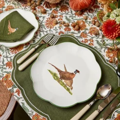 Scalloped Pheasant Dinner Plates (Set of 4)