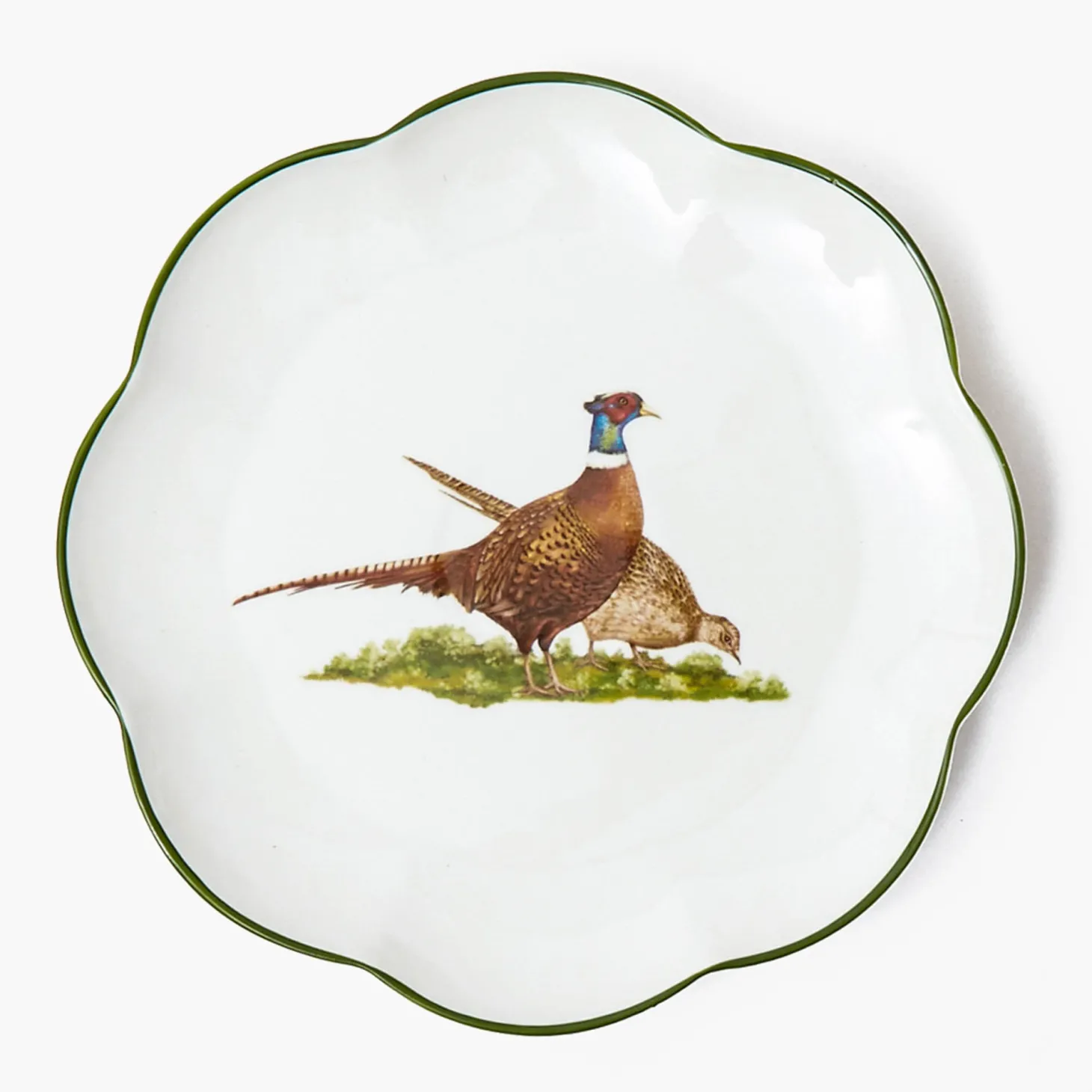 Scalloped Pheasant Starter Plates (Set of 4)