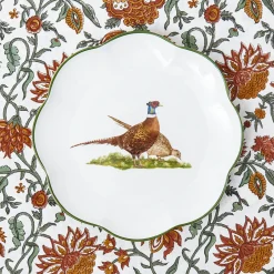 Scalloped Pheasant Starter Plates (Set of 4)