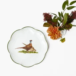 Scalloped Pheasant Starter Plates (Set of 4)