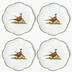 Scalloped Pheasant Starter Plates (Set of 4)