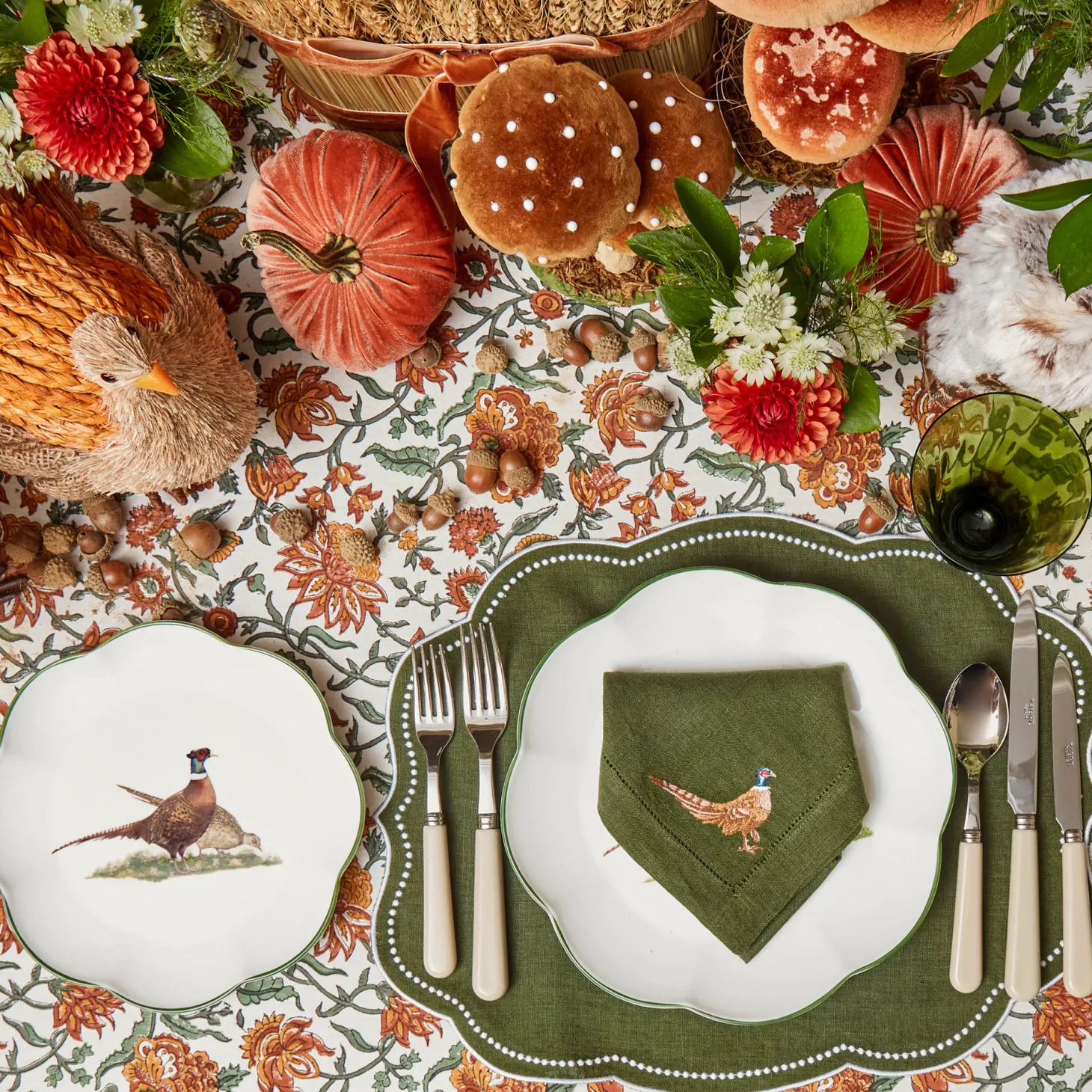 Scalloped Pheasant Starter Plates (Set of 4)