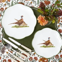 Scalloped Pheasant Starter Plates (Set of 4)