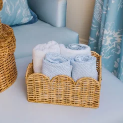 Scalloped Rattan Baskets (Set of 3)