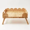 Scalloped Rattan Breakfast Tray