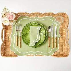 Scalloped Rattan Breakfast Tray