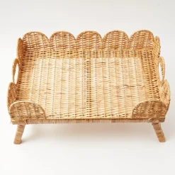 Scalloped Rattan Breakfast Tray
