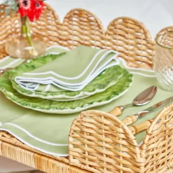 Scalloped Rattan Breakfast Tray
