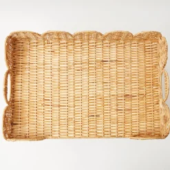 Scalloped Rattan Breakfast Tray