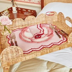 Scalloped Rattan Breakfast Tray