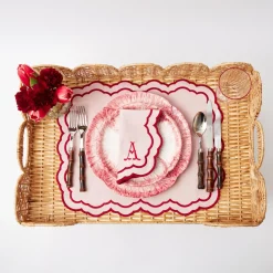 Scalloped Rattan Breakfast Tray