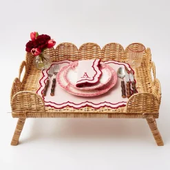 Scalloped Rattan Breakfast Tray