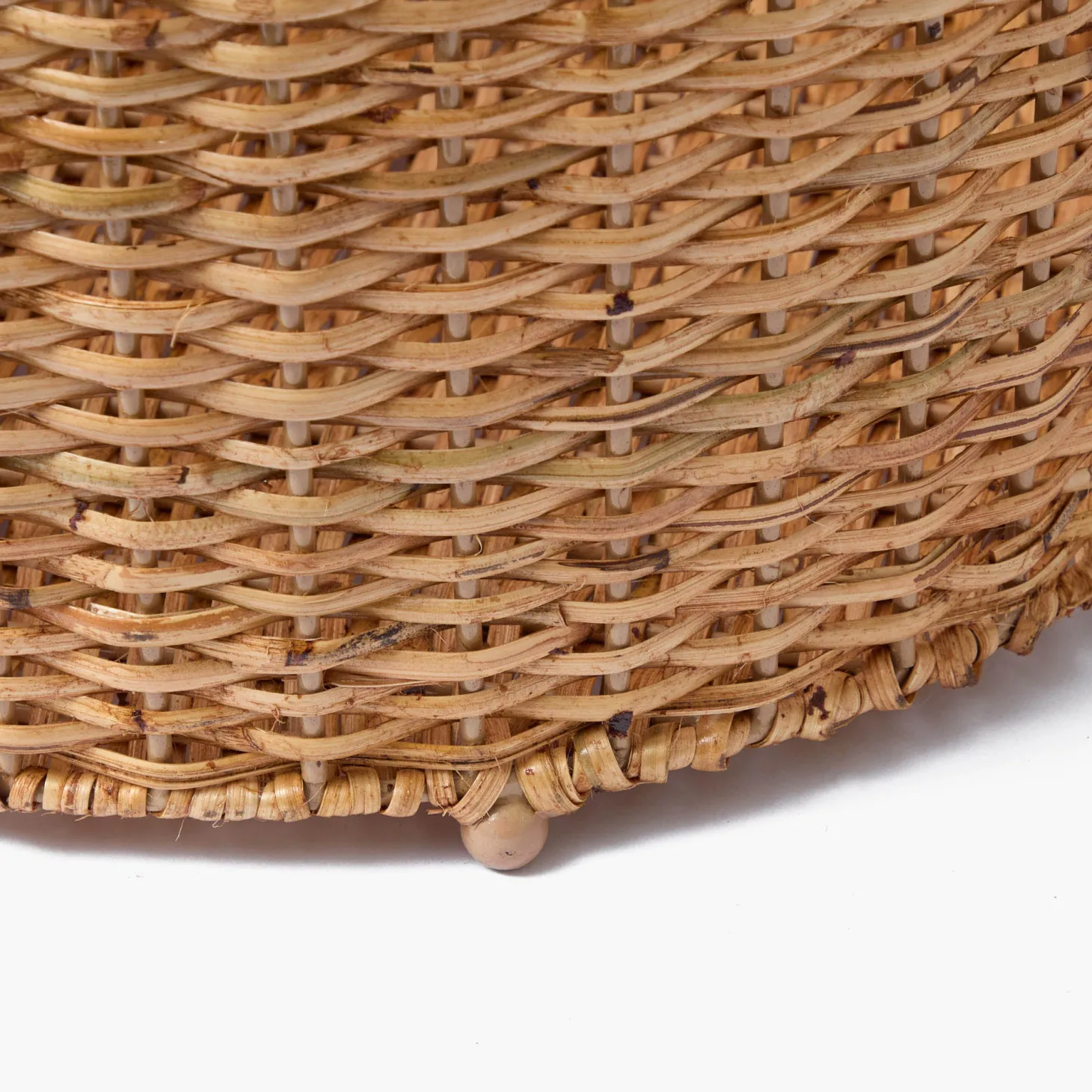 Scalloped Rattan Log Basket