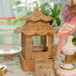 Scalloped Rattan Pagoda Lantern