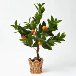 Scalloped Rattan Planter