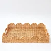 Scalloped Rattan Tray