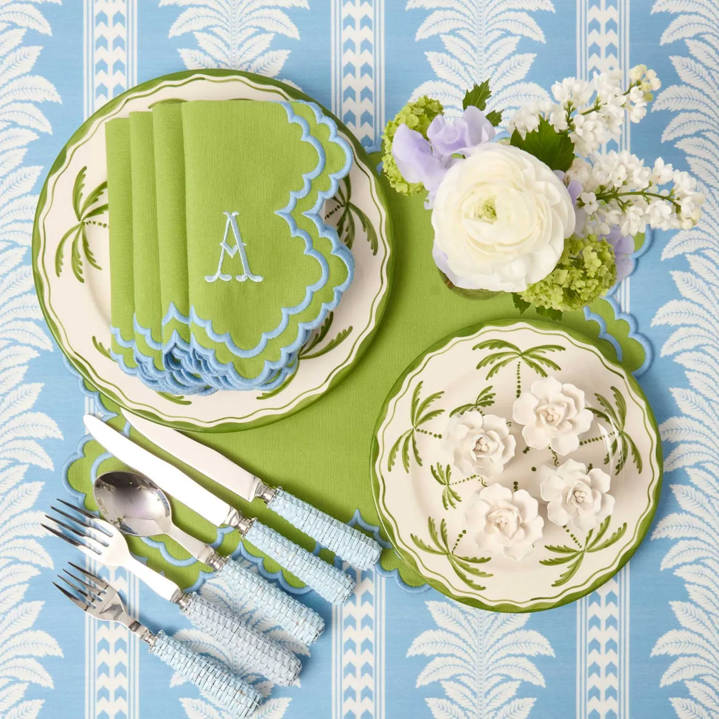 Scarlett Green & Blue Napkins (Set of 4)