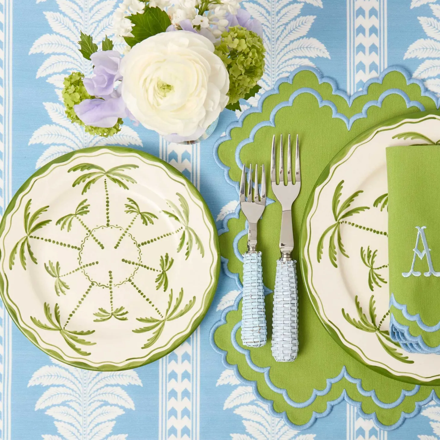 Scarlett Green & Blue Napkins (Set of 4)