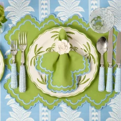 Scarlett Green & Blue Placemats & Napkins (Set of 4)