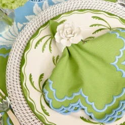 Scarlett Green & Blue Placemats & Napkins (Set of 4)