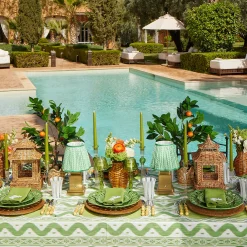 Serena Apple Green Scalloped Placemats (Set of 4)