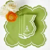 Serena Apple Green Scalloped Napkins (Set of 4)