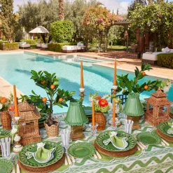 Serena Apple Green Scalloped Napkins (Set of 4)