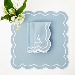 Serena Appliqué Blue Napkins (Set of 4)