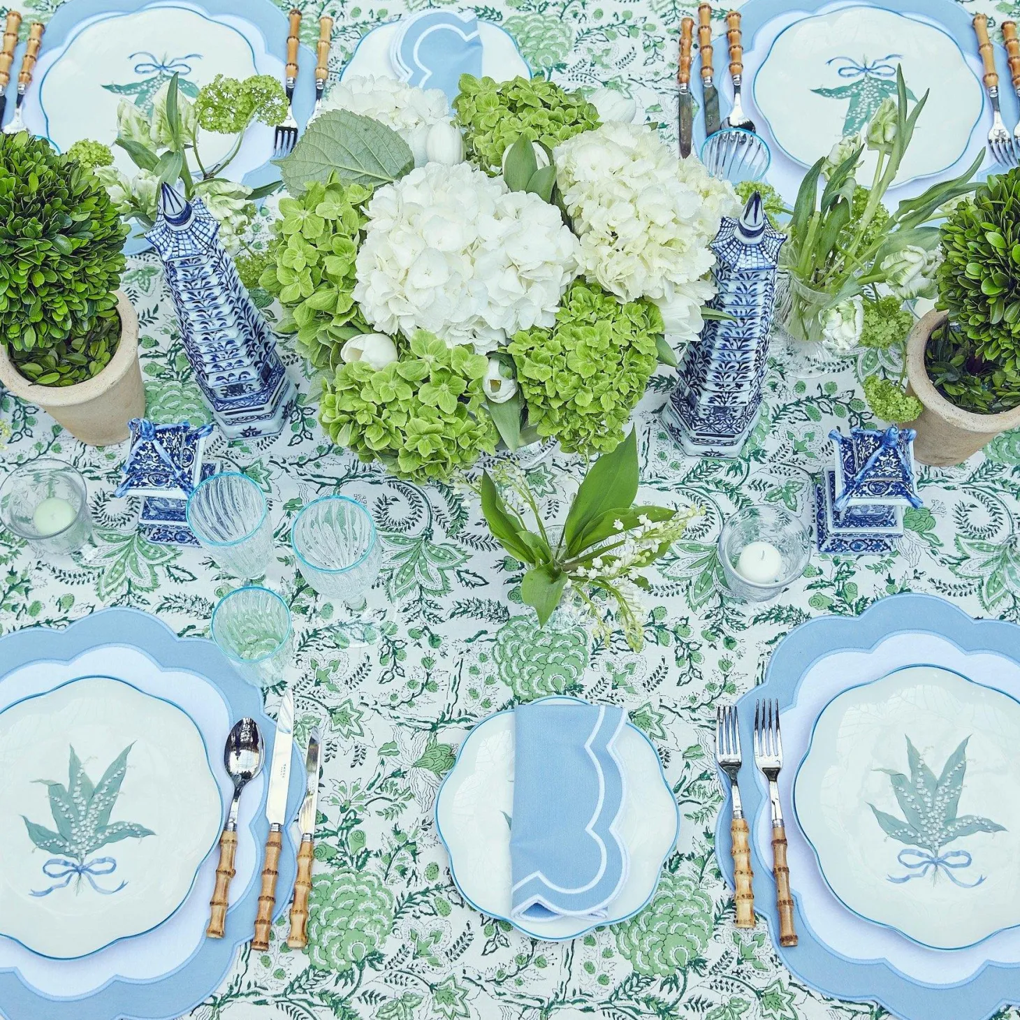 Serena Appliqué Blue Napkins (Set of 4)