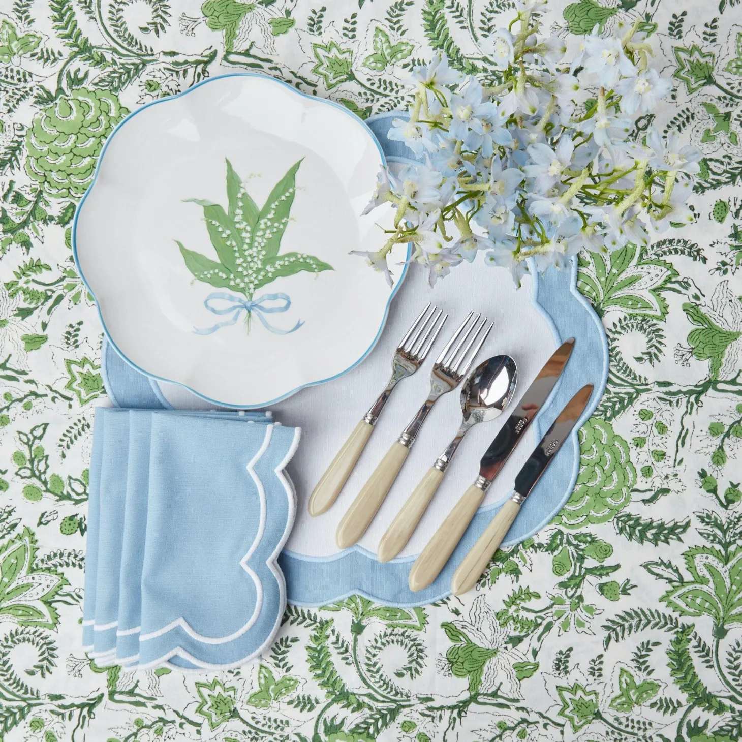 Serena Appliqué Blue Napkins (Set of 4)