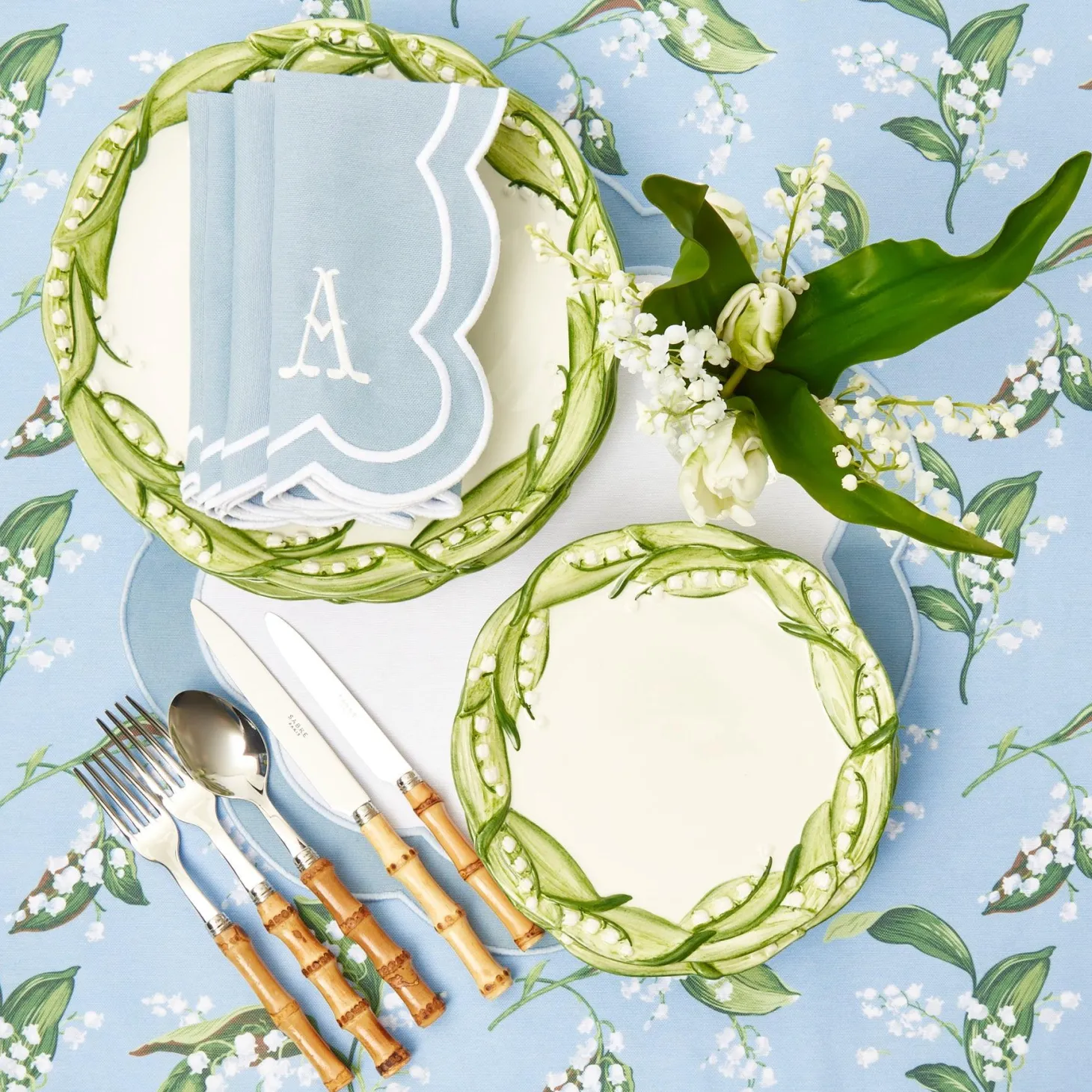 Serena Appliqué Blue Napkins (Set of 4)