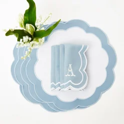 Serena Appliqué Blue Napkins (Set of 4)
