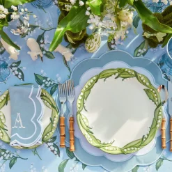 Serena Appliqué Blue Placemats & Napkins (Set of 4)