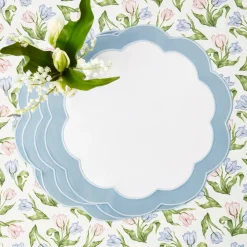 Serena Appliqué Blue Placemats (Set of 4)