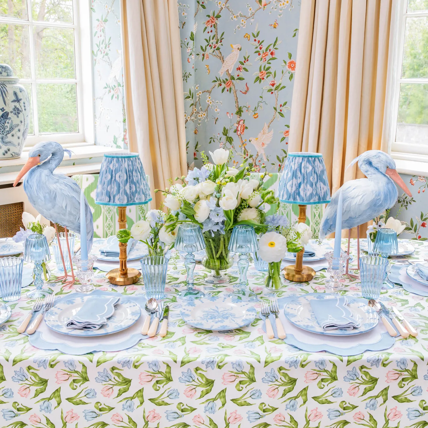 Serena Appliqué Blue Placemats (Set of 4)