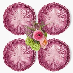 Serena Aubergine Cabbage Dinner & Starter Plates (Set of 8)